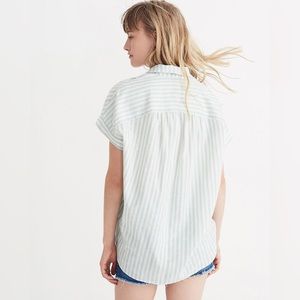 Madewell Central Shirt in Mint- Size Small